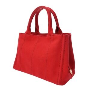 Prada Canvas Handbag Canapa Red